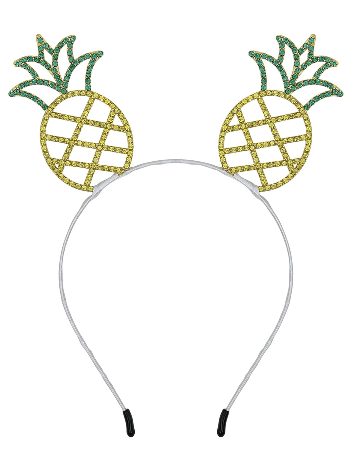 Vue de face du serre-tête ananas en métal pour adulte