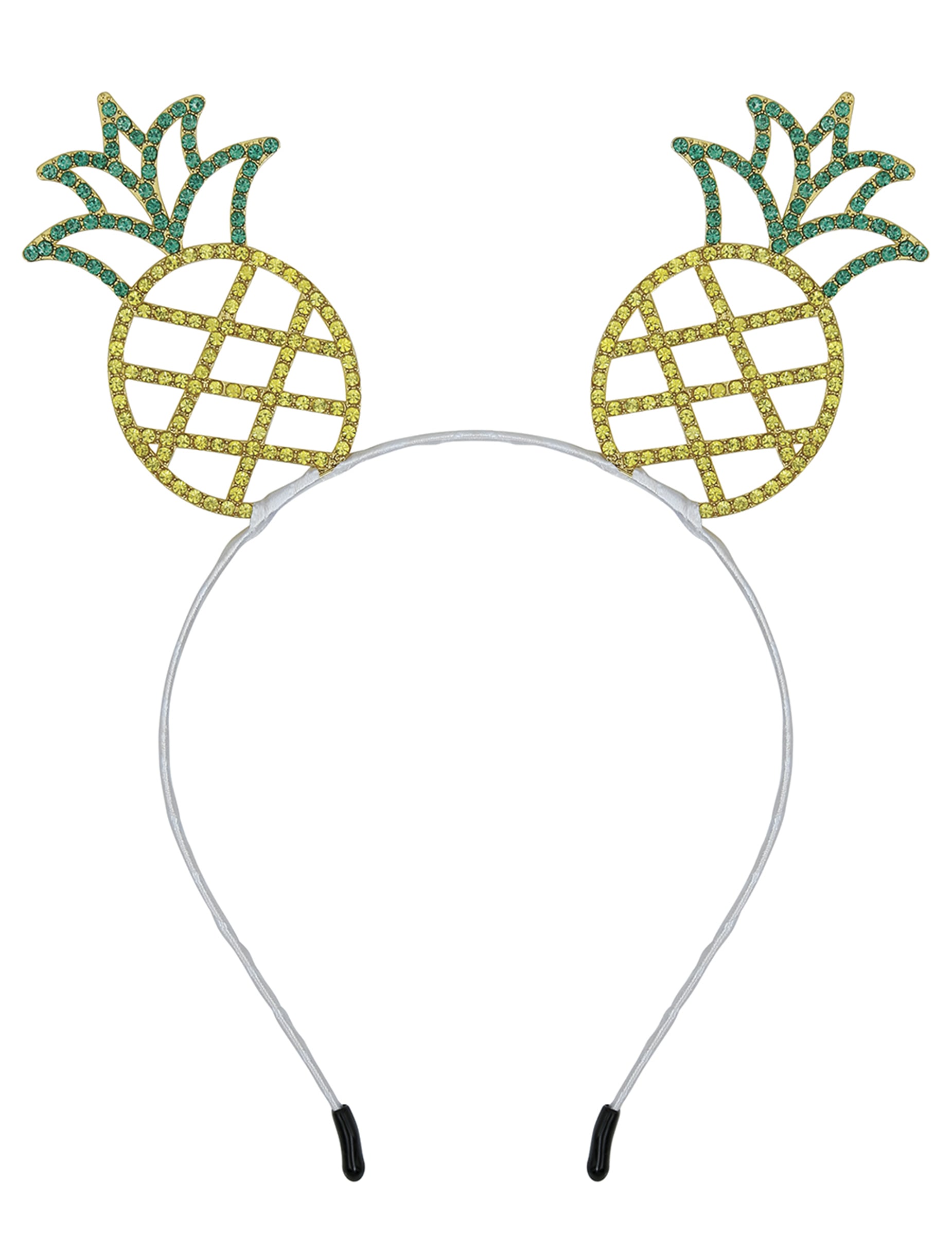 Vue de face du serre-tête ananas en métal pour adulte