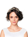 Serre-tête Happy Birthday pour adulte doré strassé Birthday Girl