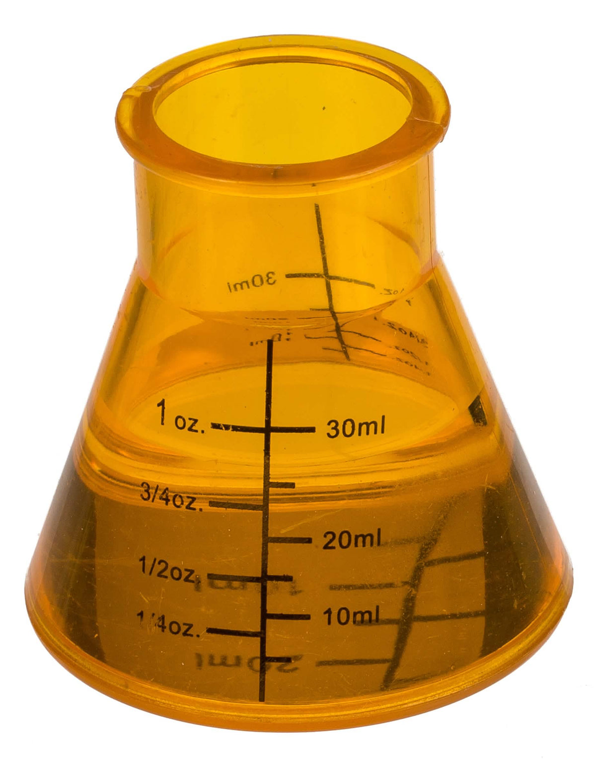 Verre shooter chimiste pour adulte orange gradué