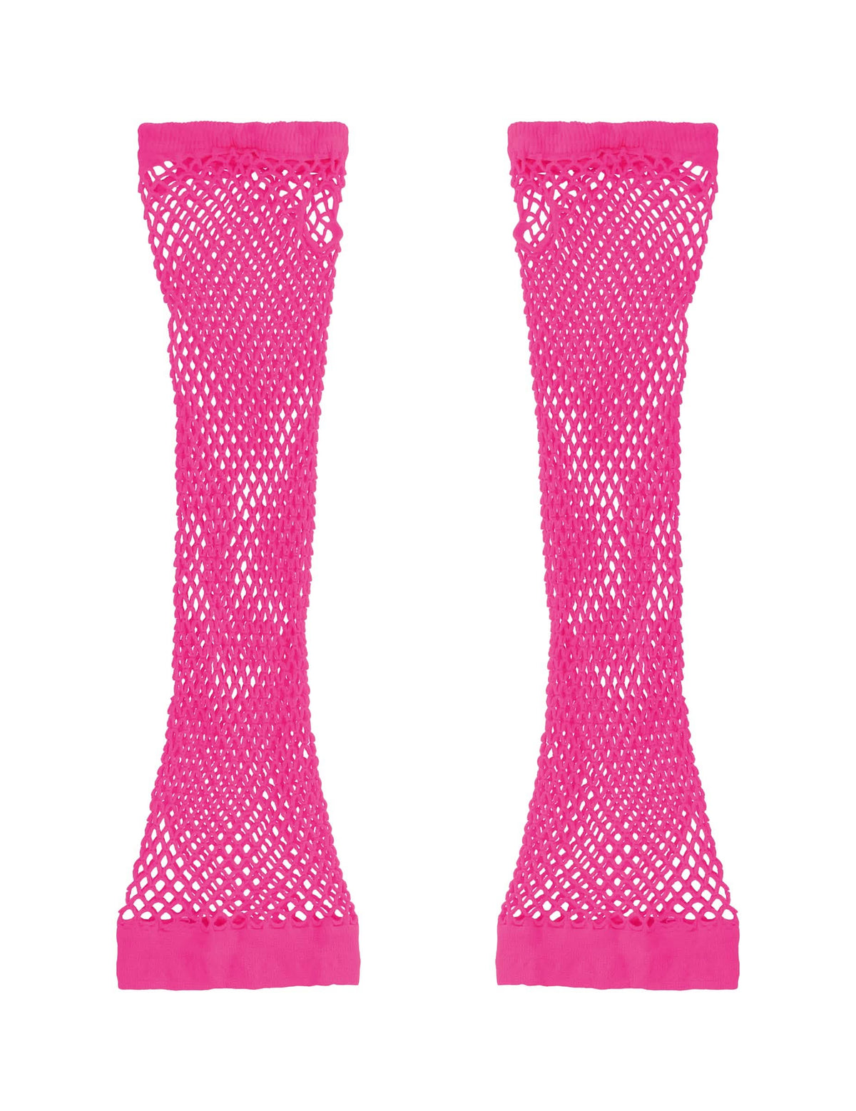 Mitaines en résille rose fluo du set accessoires années 80 pour adulte