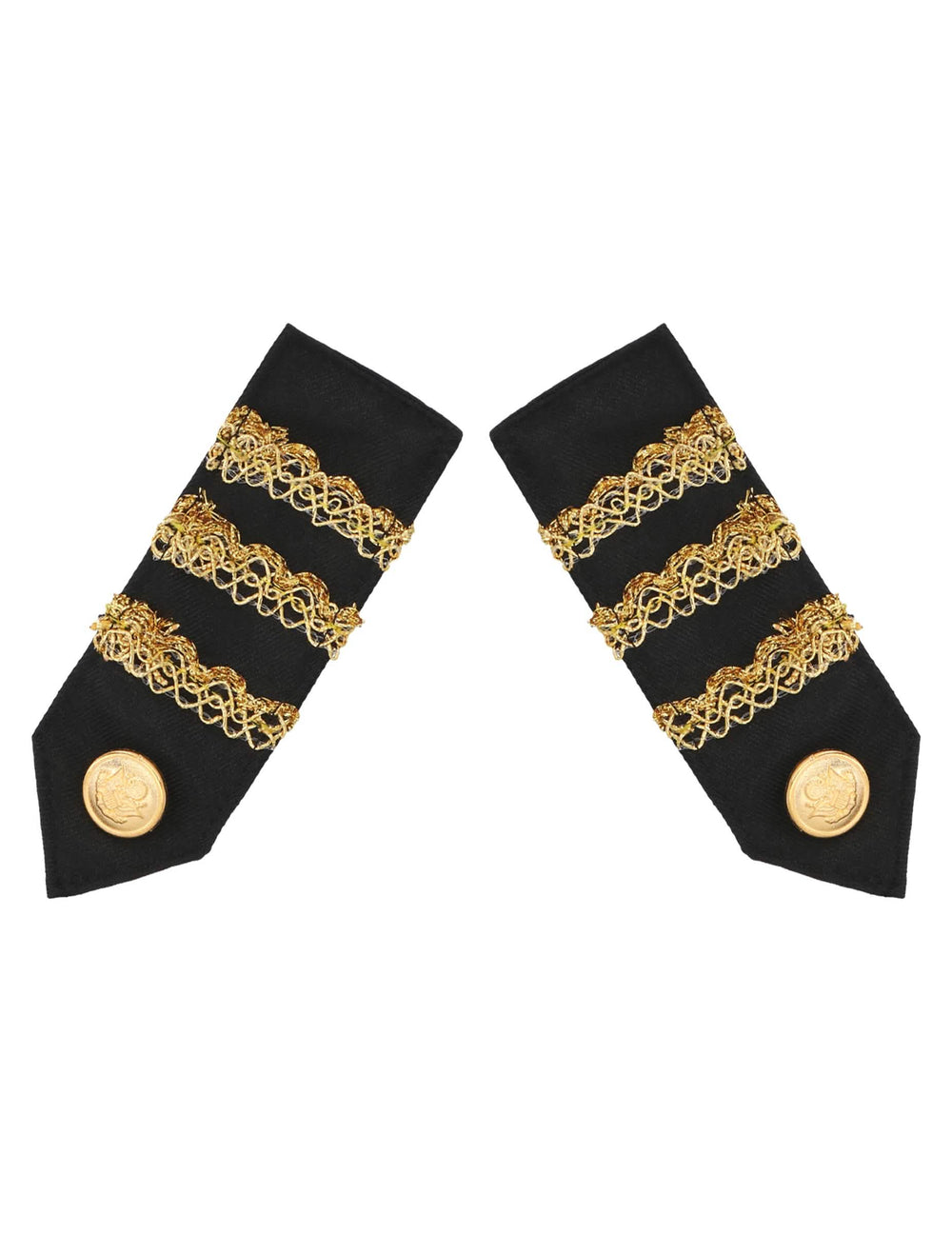 Épaulettes noires et dorées du set accessoires capitaine pour adulte