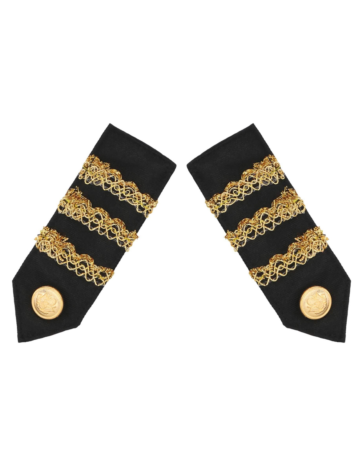 Épaulettes noires et dorées du set accessoires capitaine pour adulte
