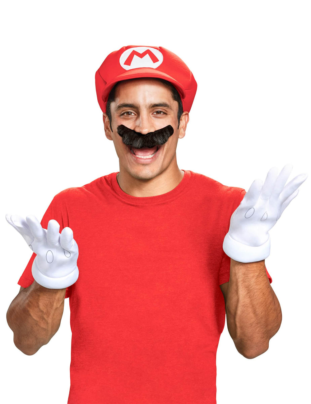 Mario™-asusteiden lippiksen ja hanskat ja käsineet edestä katsottuna