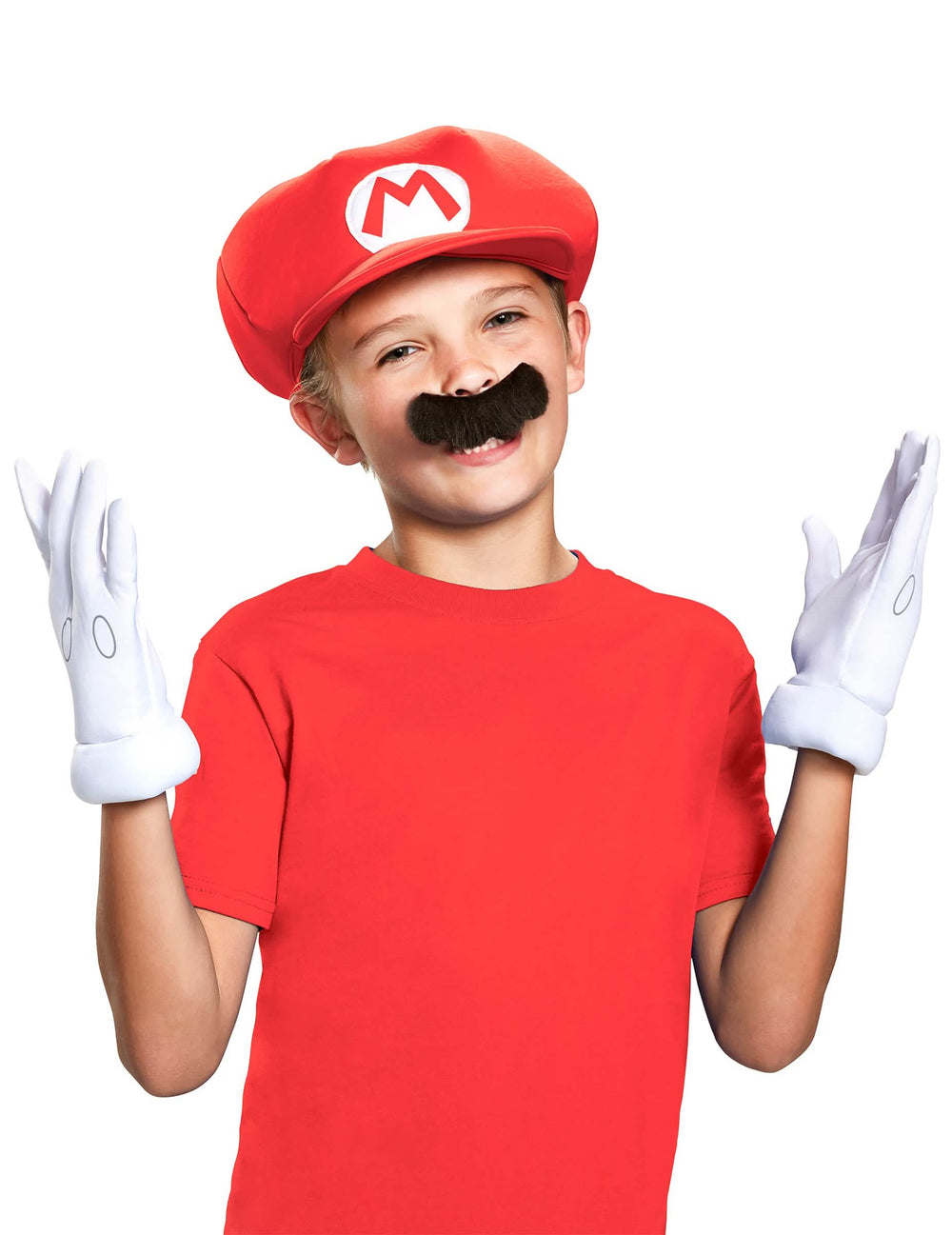 Mario-lapsille tarkoitettujen asusteiden setin etunäkymä