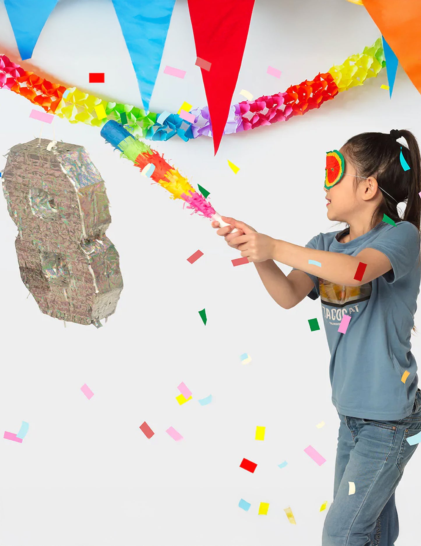 Piñata-setti: keppi ja silmikko