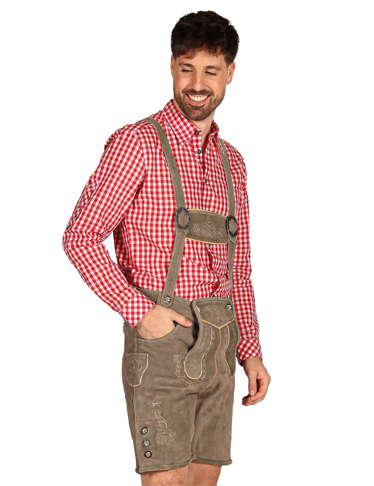 Perinteiset harmaat bayerilaiset premium-shortsit miehille