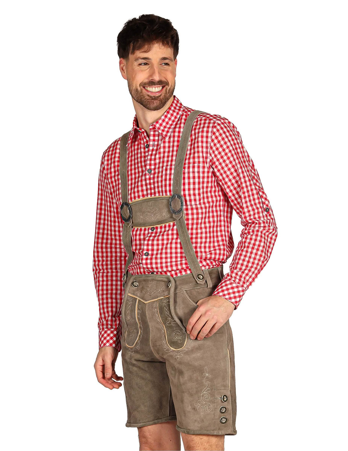 Perinteiset harmaat bayerilaiset premium-shortsit miehille