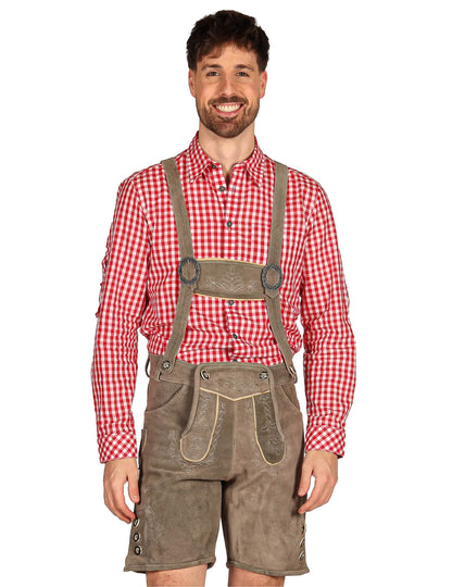 Perinteiset harmaat bayerilaiset premium-shortsit miehille