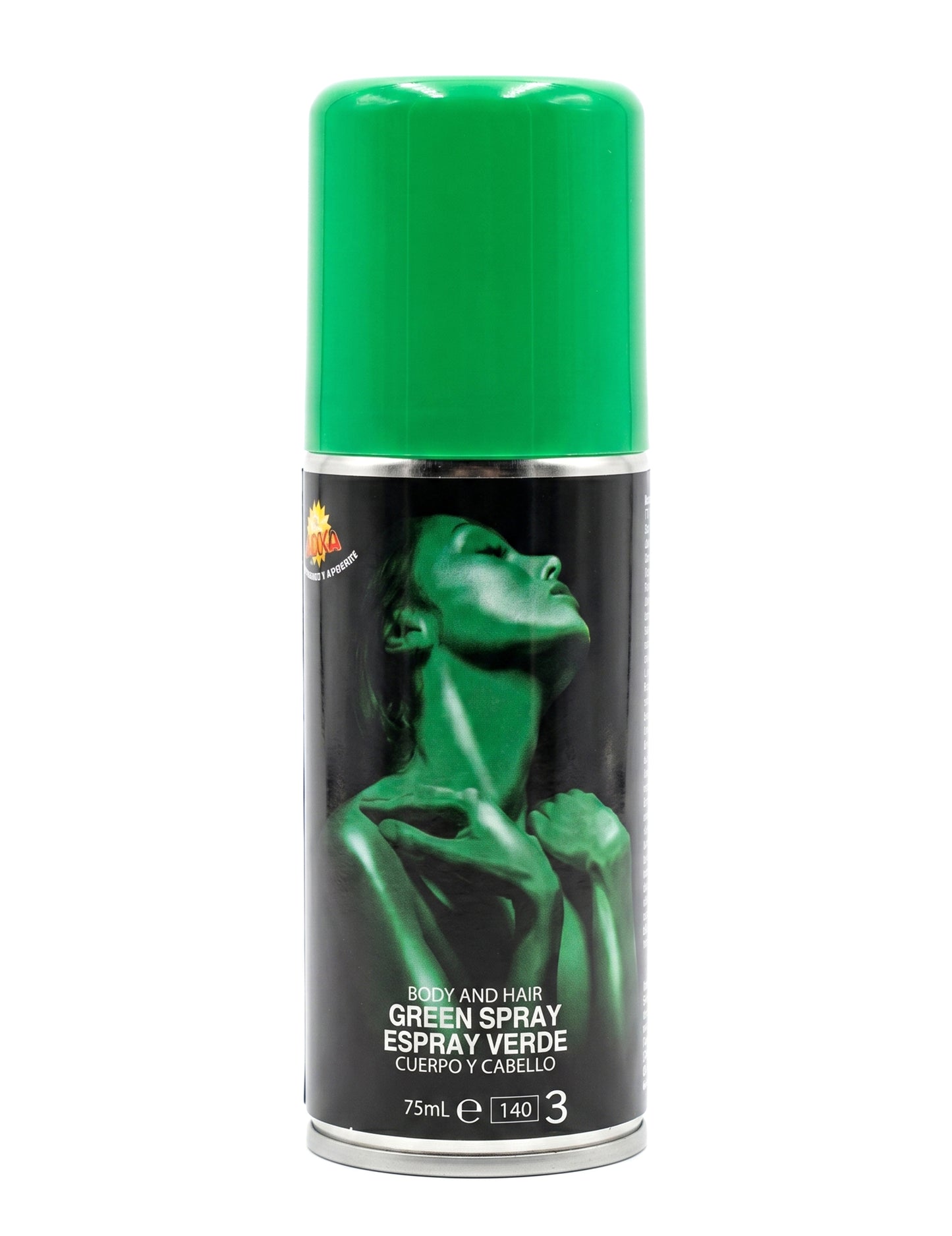 Grøn glitterspray til kroppen 75 ml