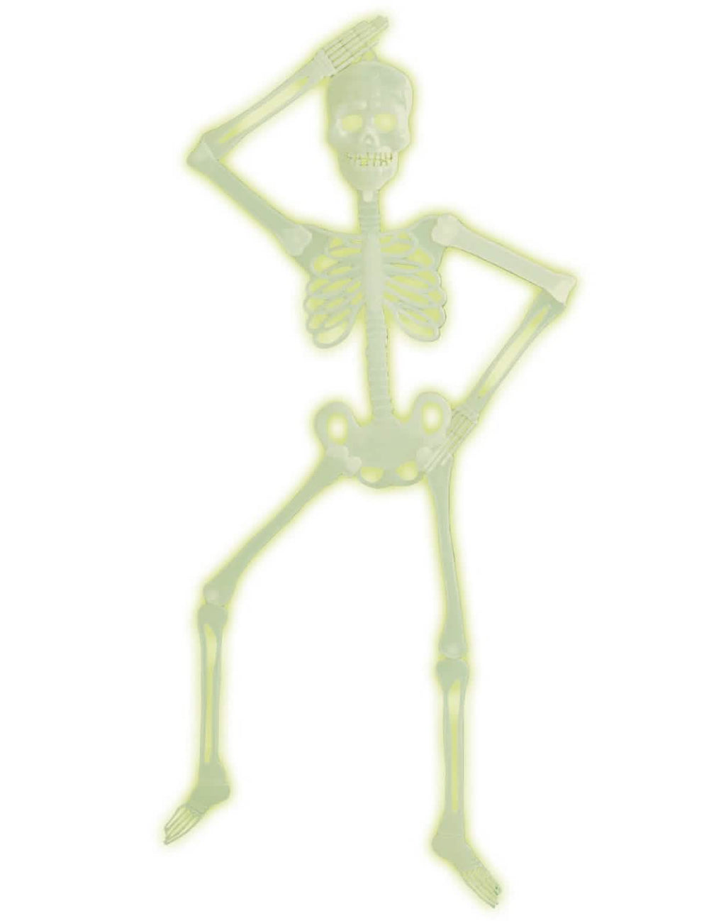 halloween-artikuloitu fosforoiva vihreä luuranko