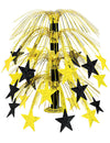 Centre de table étoiles pour fête noir et doré
