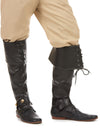Sur-bottes simili cuir lacets et lanière cloutée pour adulte noire
