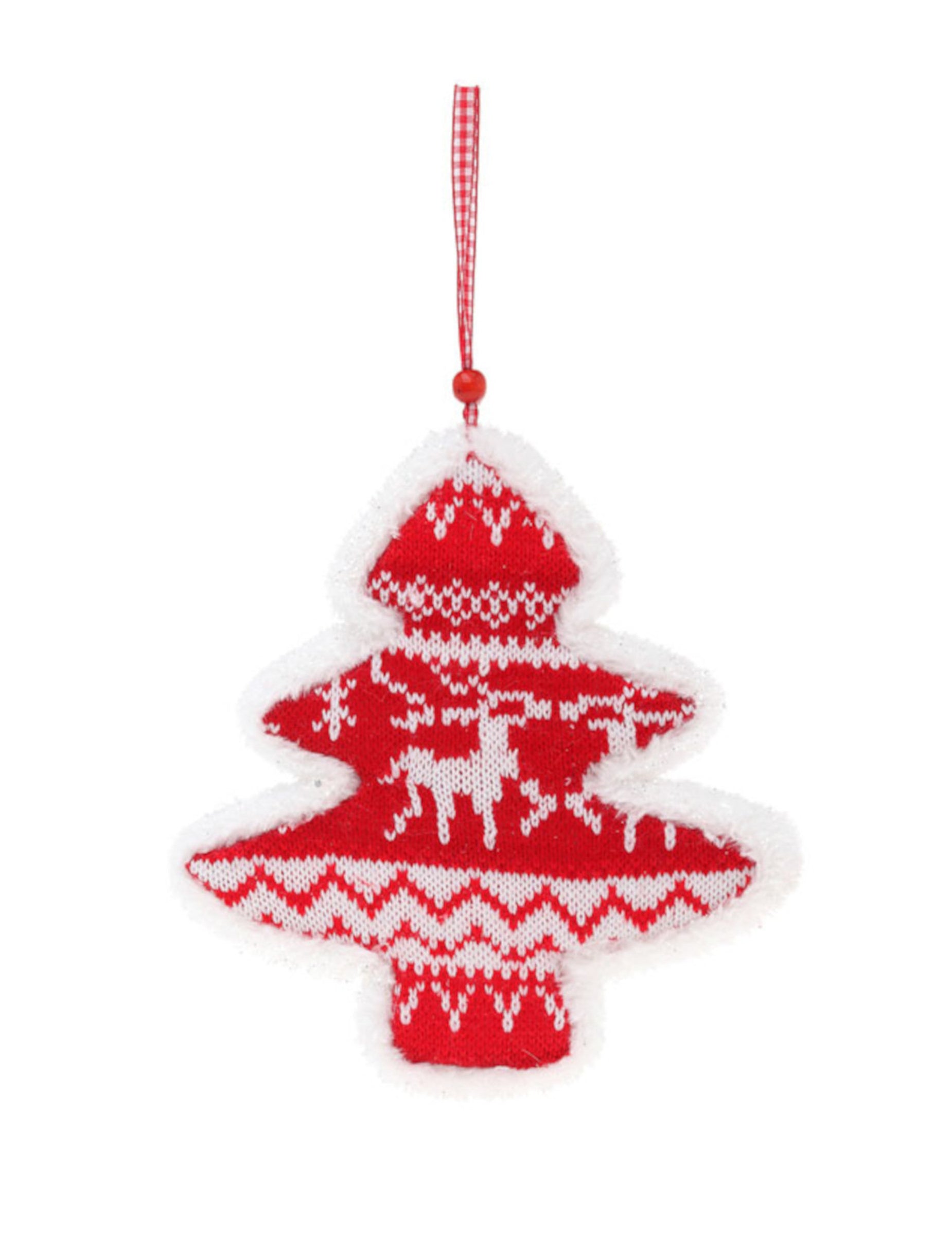 Suspension motif pull de Noël pour sapin rouge et blanc