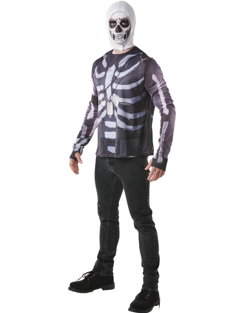 t-paidat ja cagoule Skull Trooper Fortnite™ aikuiset mustavalkoinen luurankokuvioilla