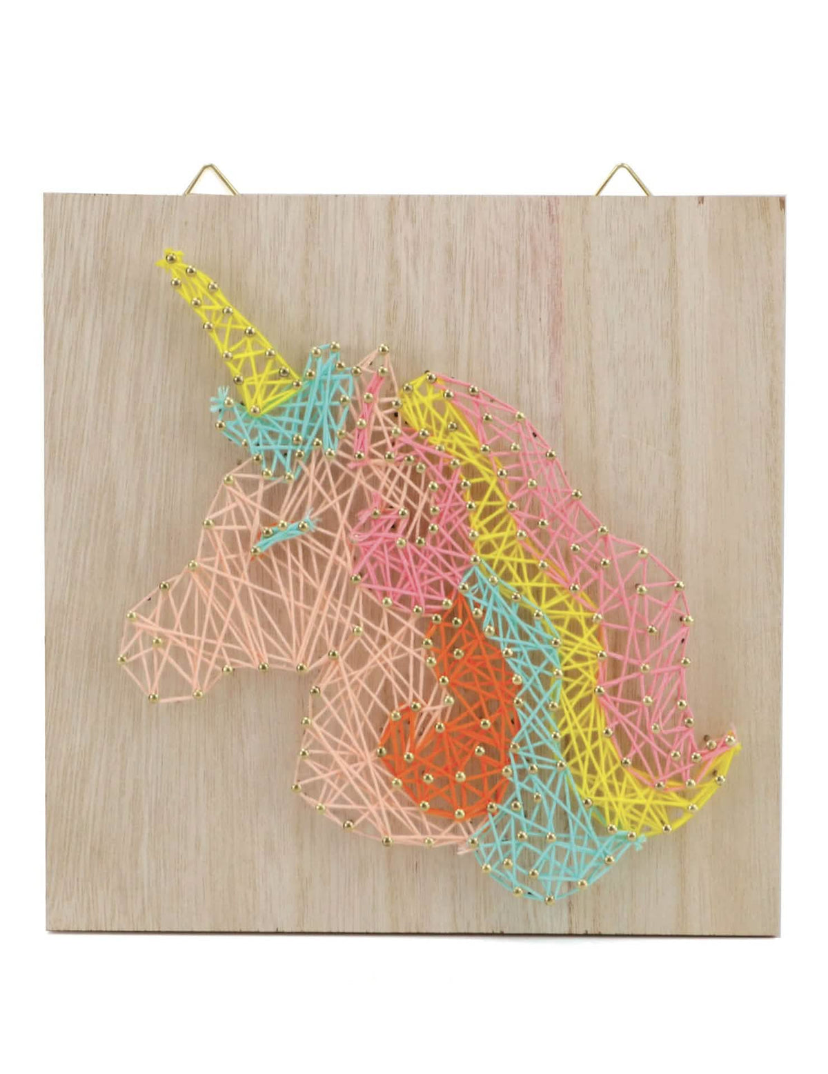 Luova puutaulu string art yksisarviset lapset monivärinen