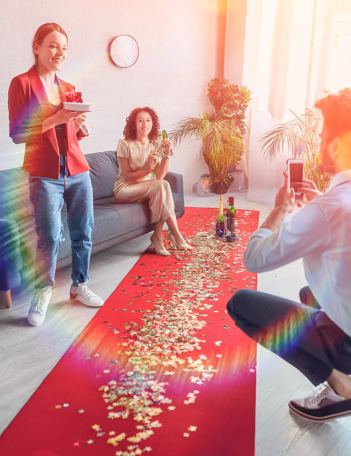 Mise en situation du tapis rouge VIP pour fête