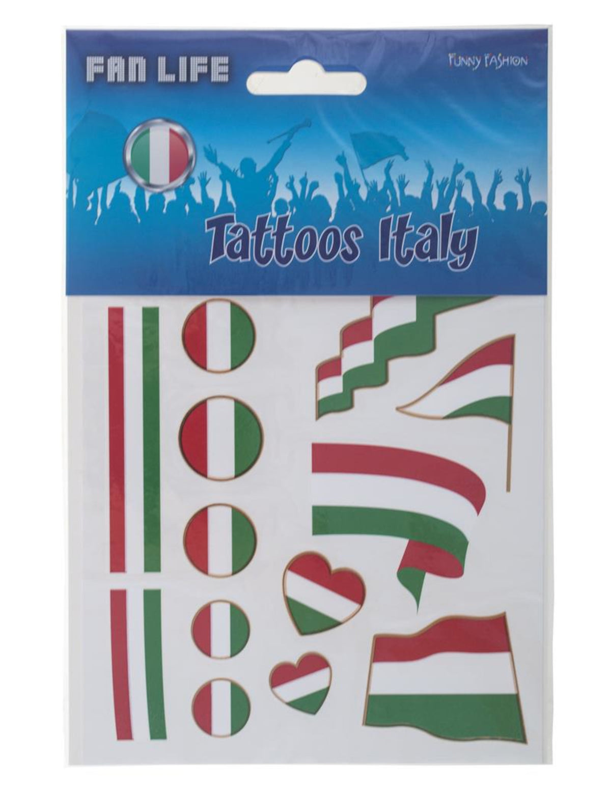 Italian kannattajien väliaikaiset tatuoinnit