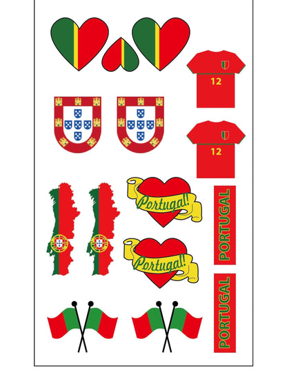 Portugalin kannattajien väliaikaiset tatuoinnit