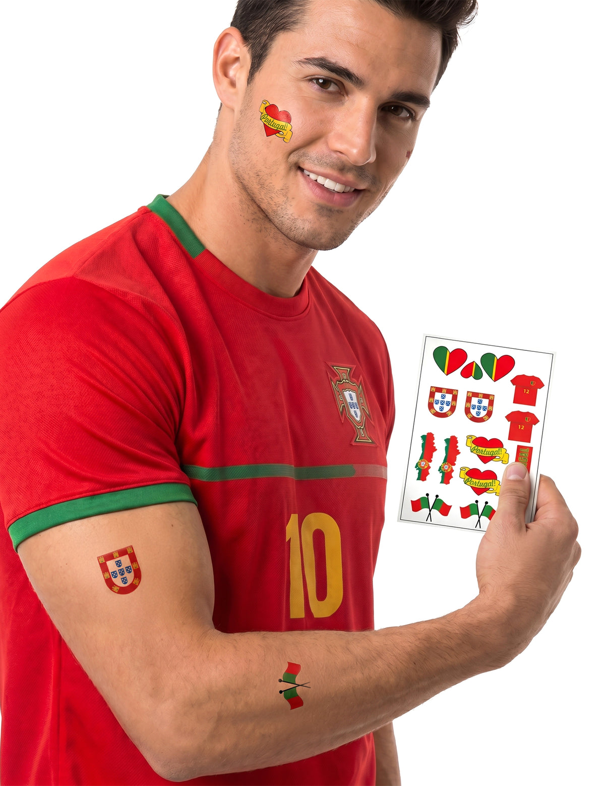 Portugalin kannattajien väliaikaiset tatuoinnit