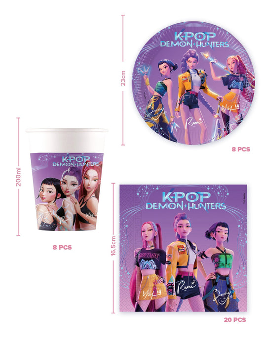 K-pop Demon Hunters™ -kertakäyttöastiasetti