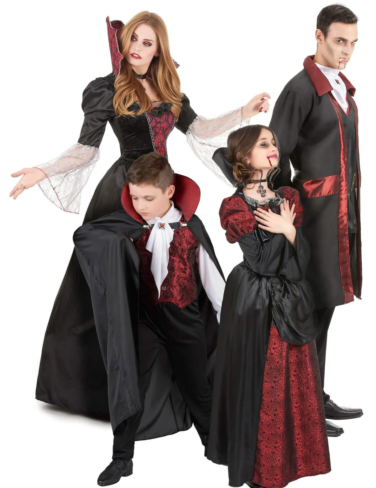 Barokkityylinen vampyyriperheen Halloween-asu