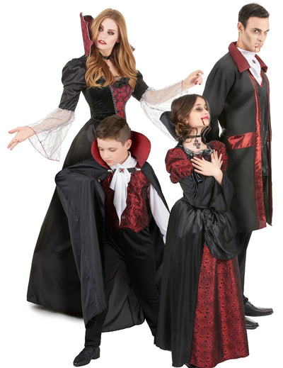 Barokkityylinen vampyyriperheen Halloween-asu