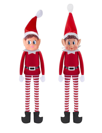 Duo lutins farceurs de Noël Elvie et Elfie