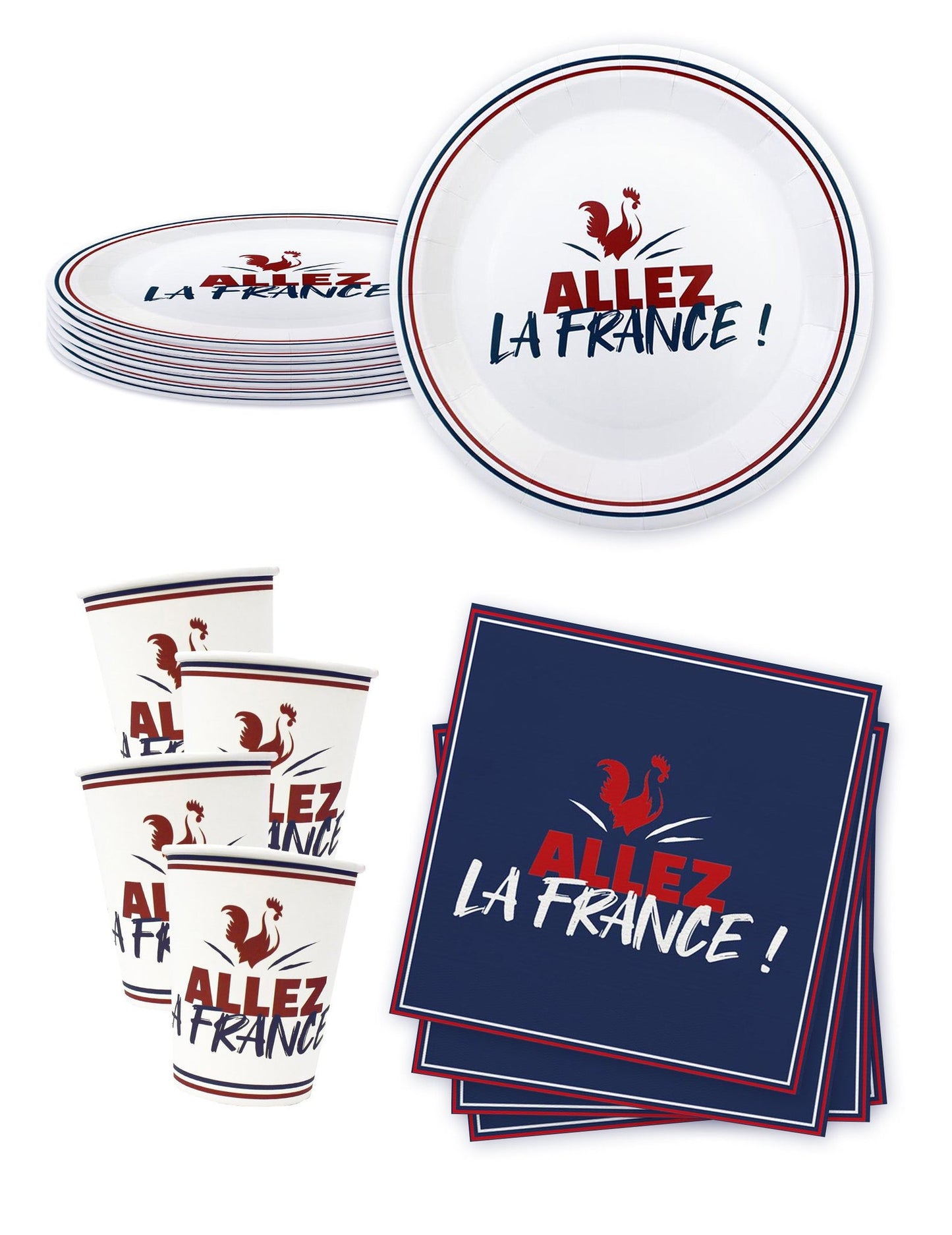 Allez la France -kertakäyttöastiapakkaus
