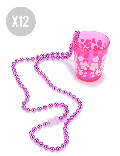 12:n pinkkiä kaulakorua shottilasilla
