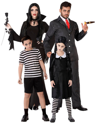 Goottiperheen naamiaisasusetti perheelle halloween