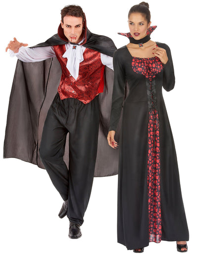 Kauhistuttava vampyyriparipuku punainen Halloween aikuisille