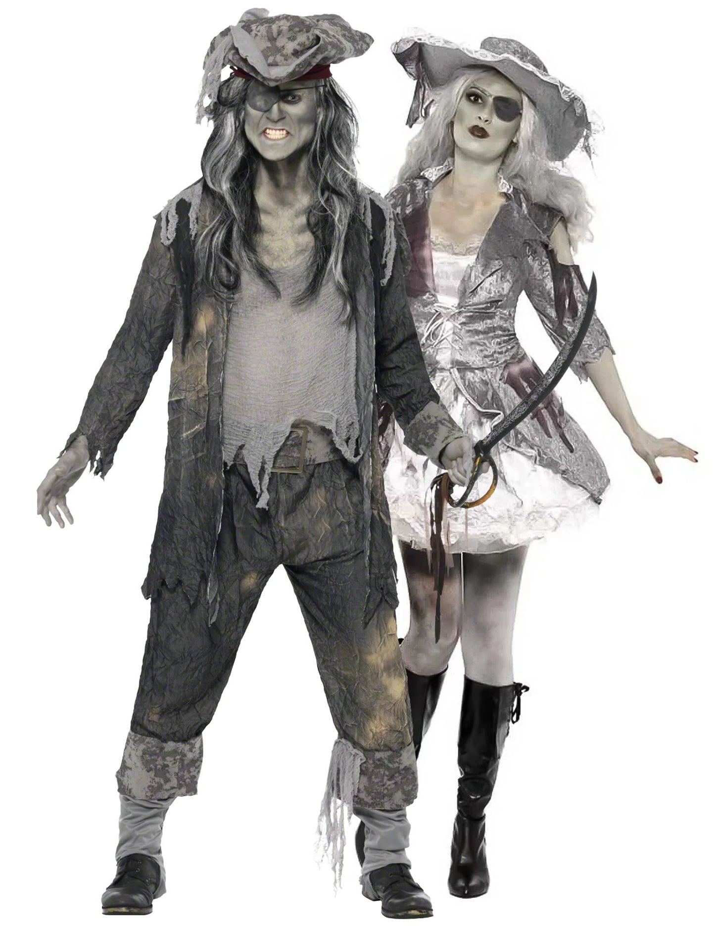 Déguisement de couple pirate fantôme Halloween