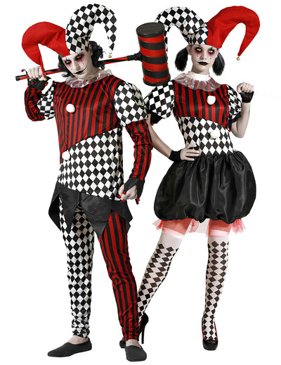Aikuisille pelottava harlekiinipariskunnan Halloween-asu