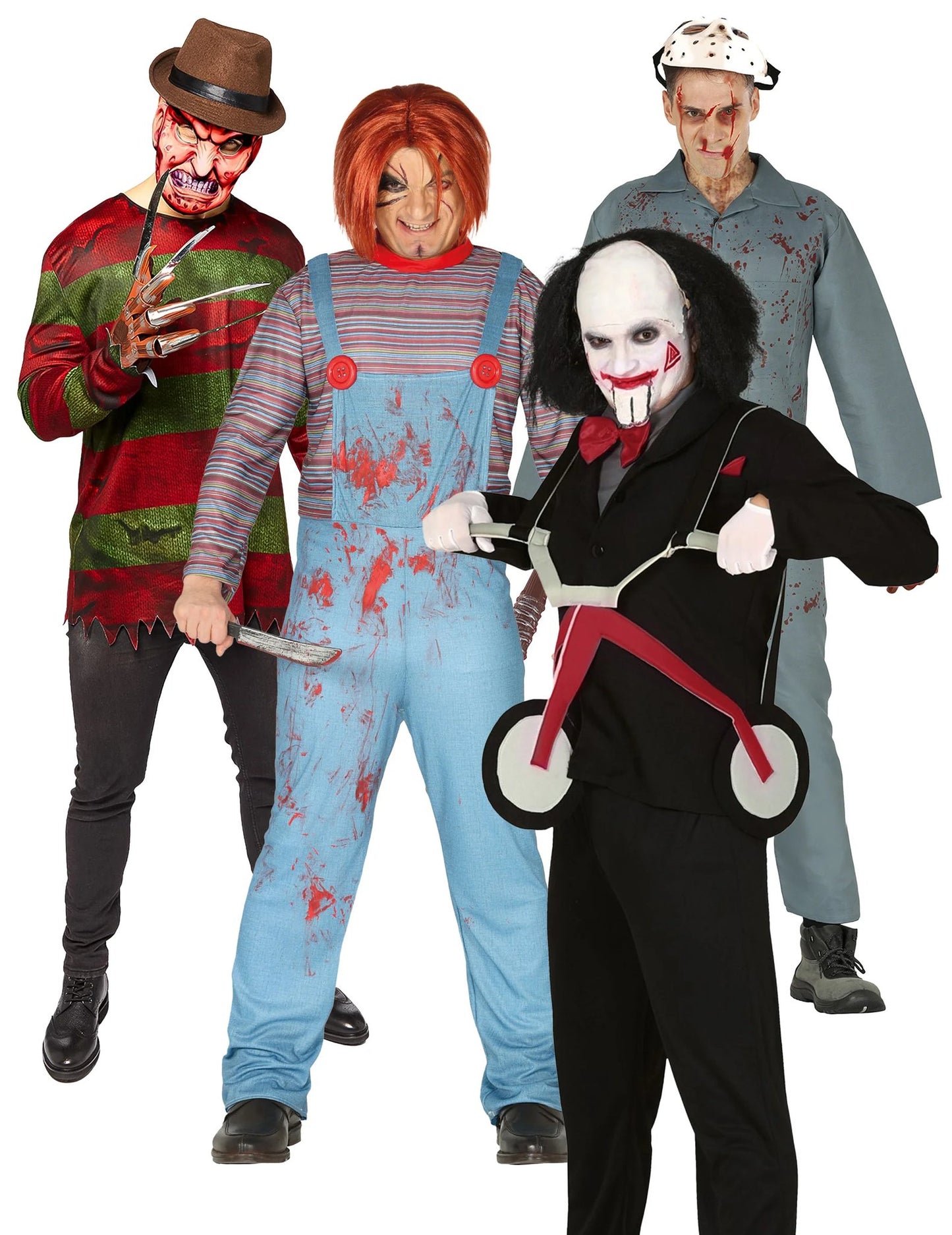 Aikuisille tarkoitettu sarjamurhaajaryhmän asu Halloweenina