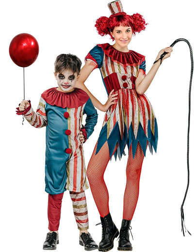 Värikäs pellepariskunnan asu äidille ja pojalle Halloweenina