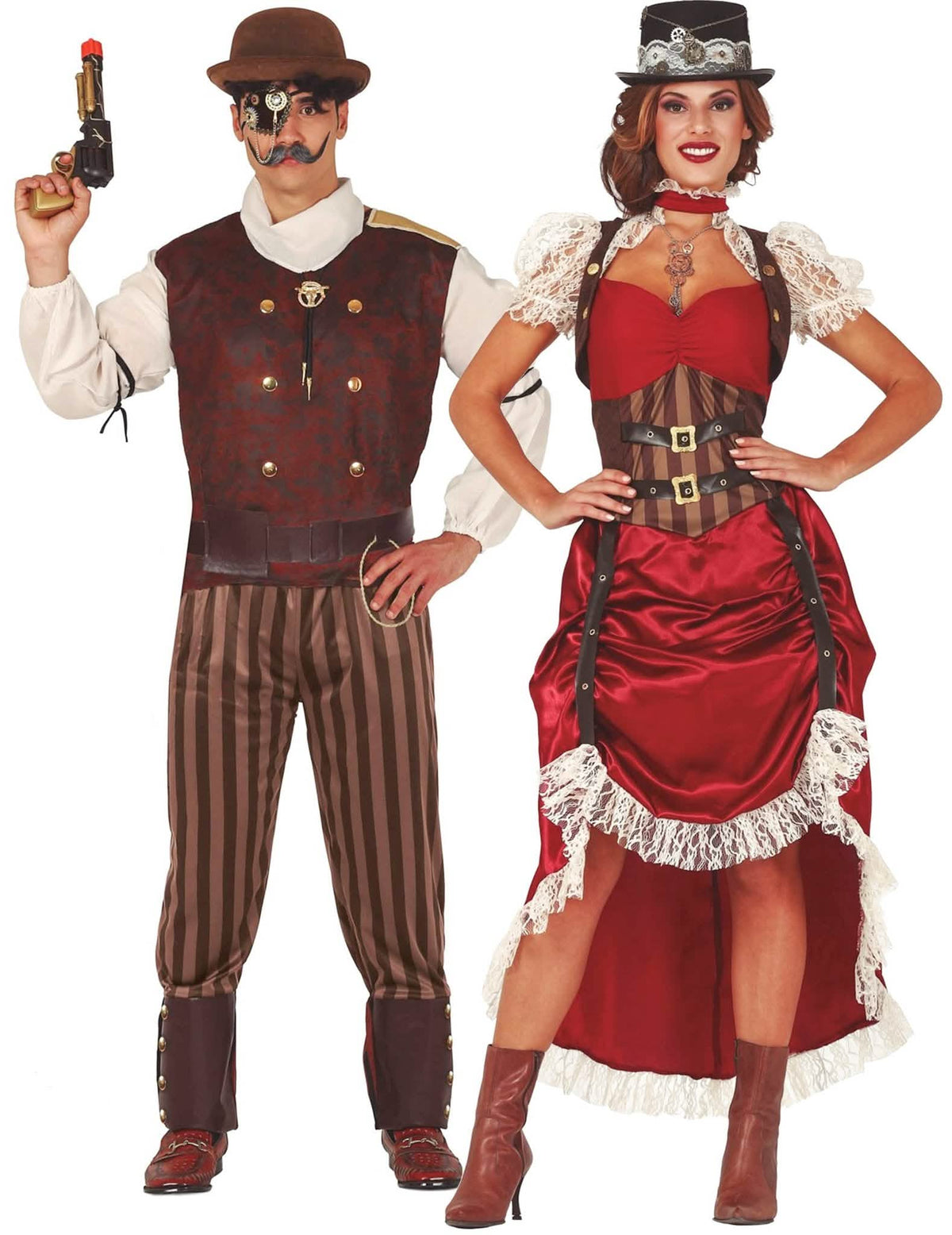 Punainen steampunk-pariasu aikuisille