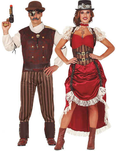Punainen steampunk-pariasu aikuisille