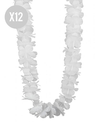 12 valkoista hawaijikaulakorua