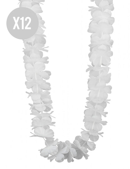 12 valkoista hawaijikaulakorua