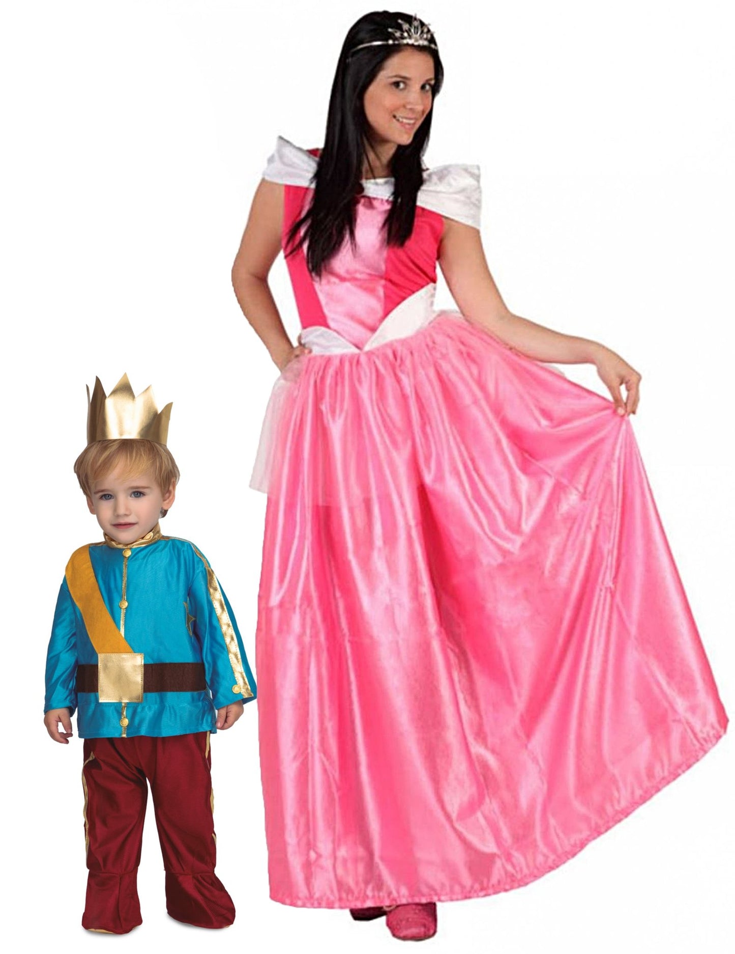 Prinsessa ja prinssi- pariasu äidille ja tyttärelle