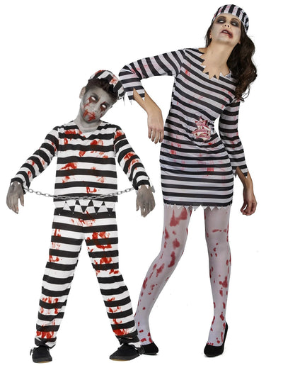 Halloween-zombivangin äiti-poika-asu pariskunnalle