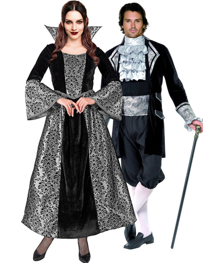 Aikuisille barokkityylinen vampyyriasu pariskunnalle