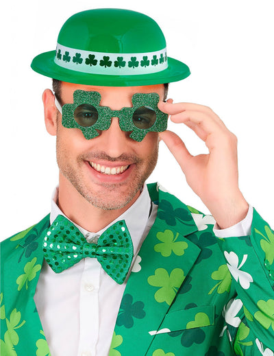 Pakkaa rusetti keilahattu ja Saint Patrick's lasit aikuisille