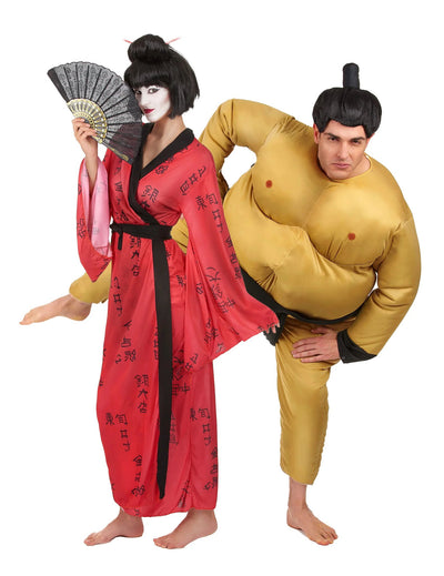 Aikuisten sumo- ja geisha-asu