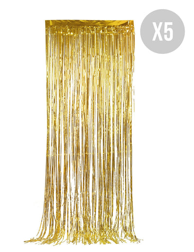 5-pack harmaat hohtavat kultaiset verhot