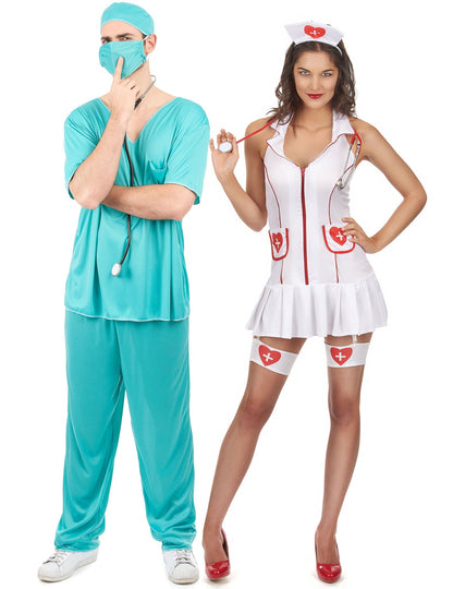 Déguisement de couple infirmière et docteur