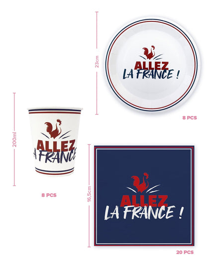 Allez la France -kertakäyttöastiapakkaus
