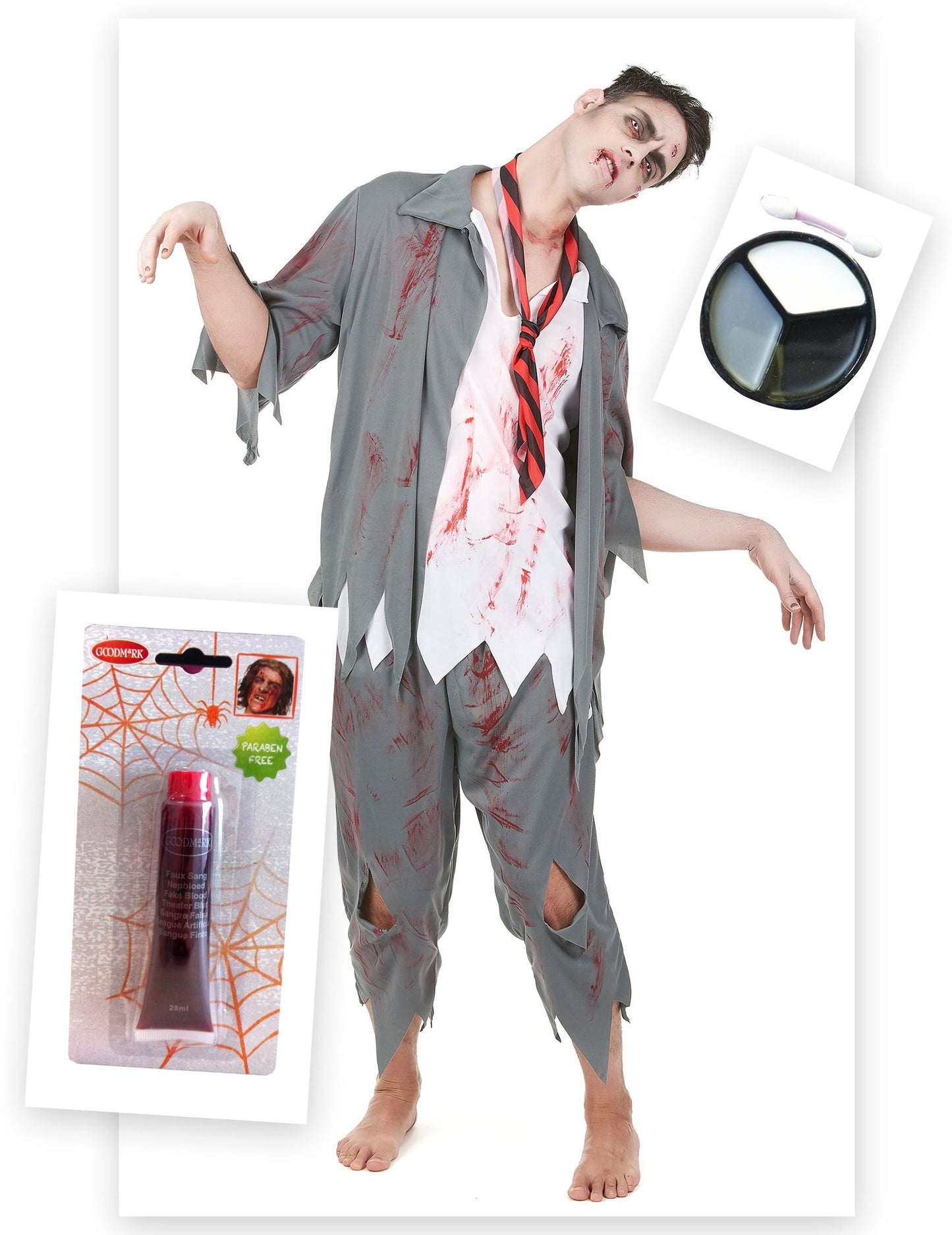 Zombien koulupuku - Halloween asusetti aikuisille