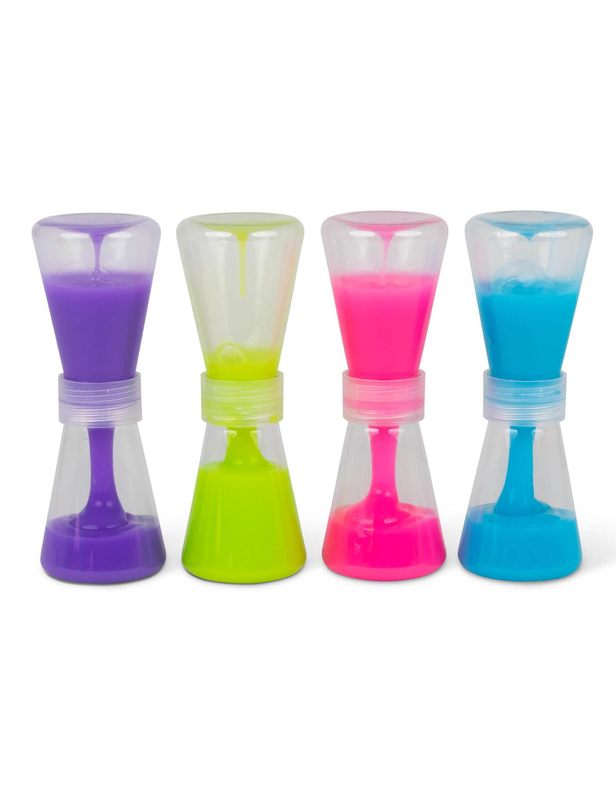 Vue de face des différents coloris du sablier slime fluide